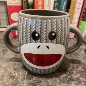 Sock monkey coffee mug; unused